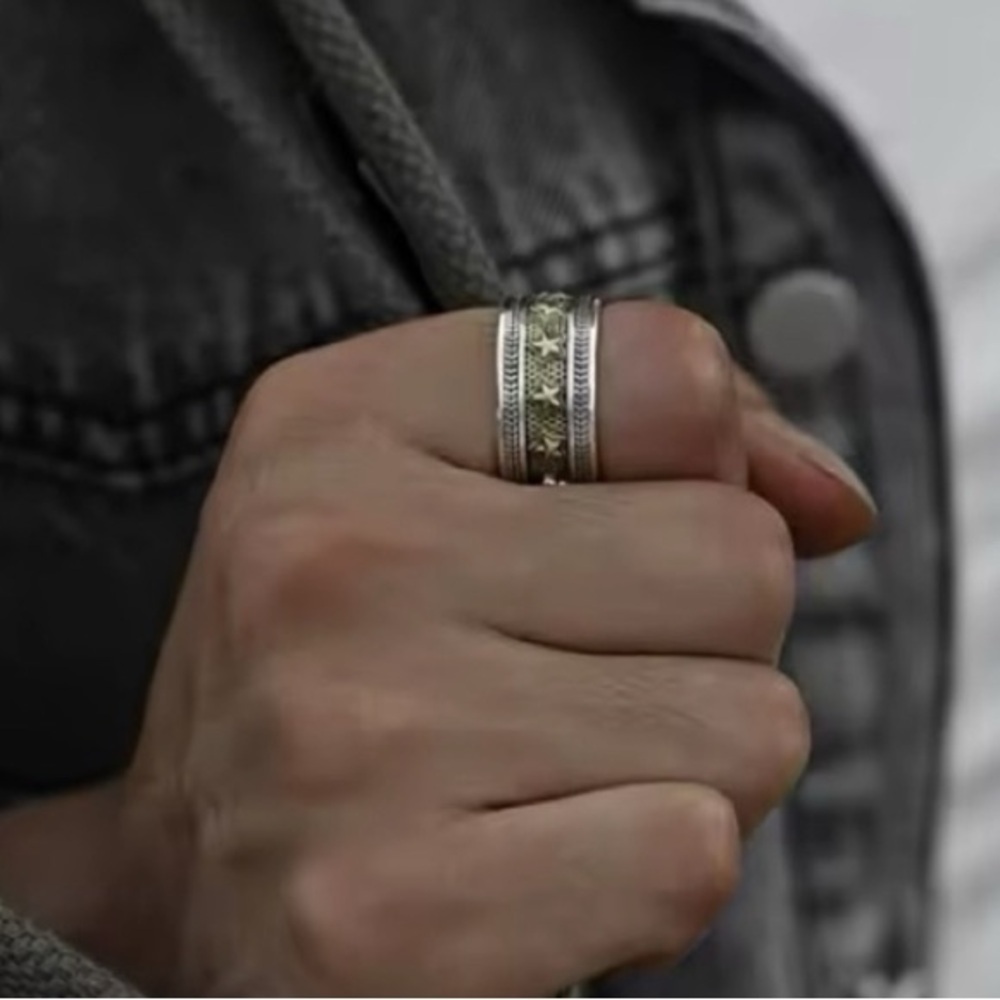 NEW Engraved Gold Star Ring | 925 Sterling Silver, Star Ring